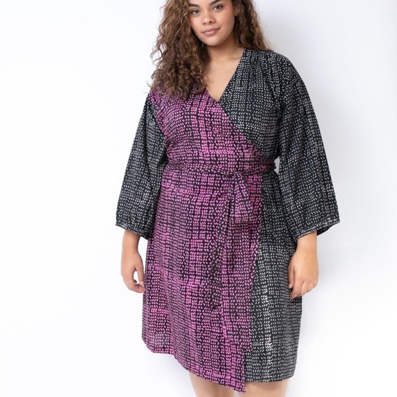 Malika Wrap Dress, Foliage Print - Picture 3 of 6